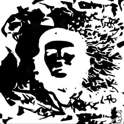portrait en image rémanente de Che Guevara
