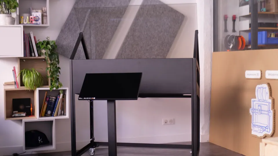 An Iris 46 with a touch screen attached to its structure