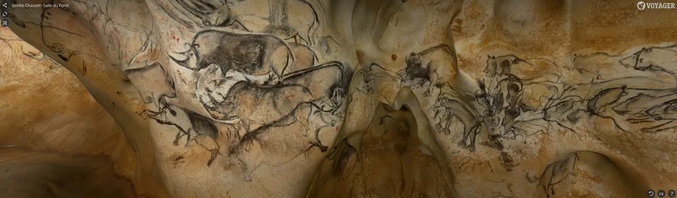 Screenshot of the back chamber of the Chauvet Cave on Voyager-Explorer